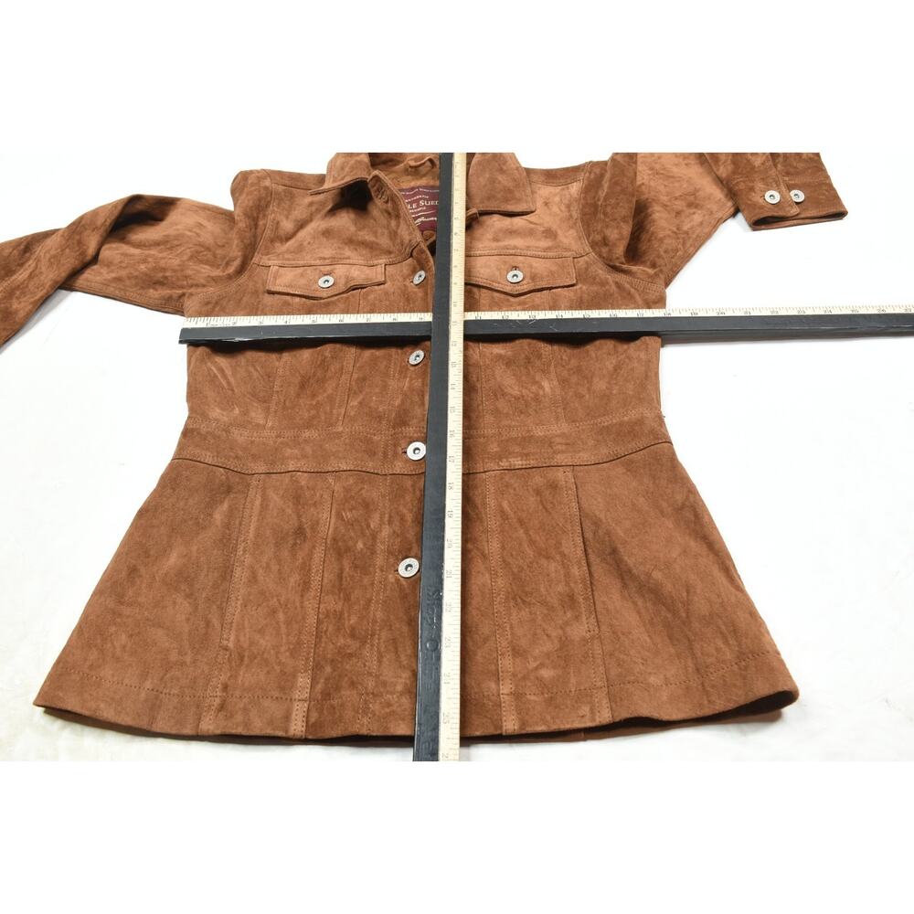 Vintage Eddie Bauer Seattle Suede Jacket Womens Small Brown Long Sleeve ButtonUp - Picture 7 of 12